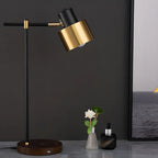 Contemporary Black Metal Eye Caring Table Lamp