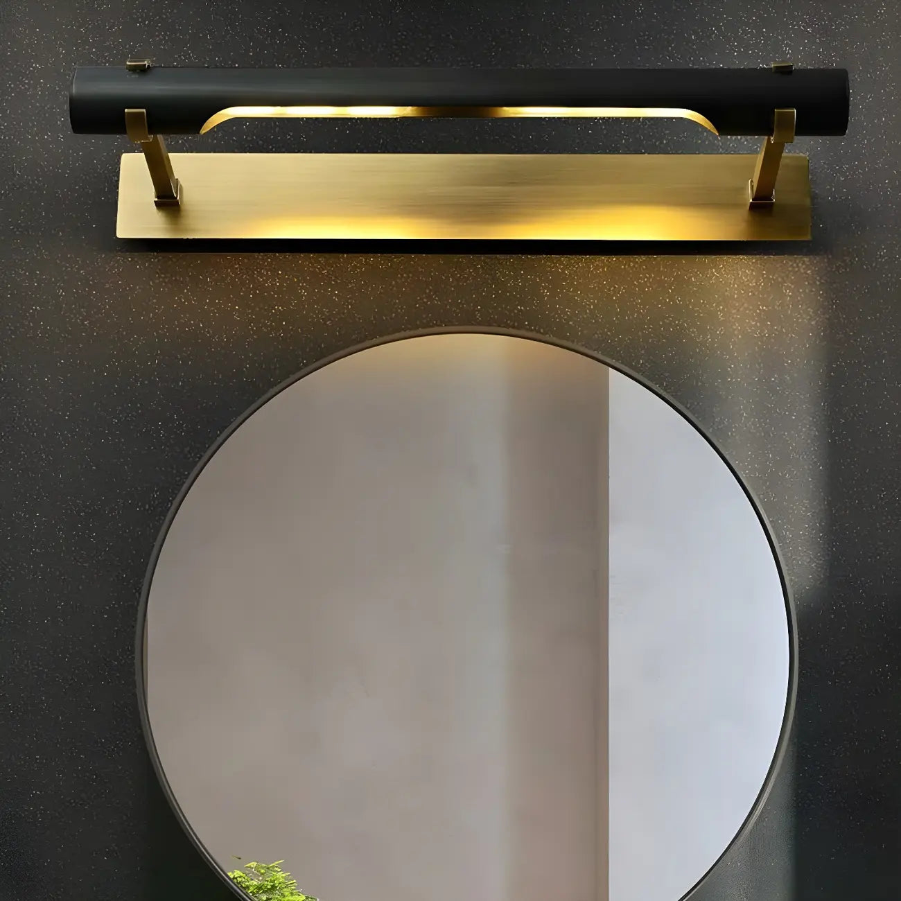 Black Metal Square Vanity Light  with Gold Bracket for Home Decor