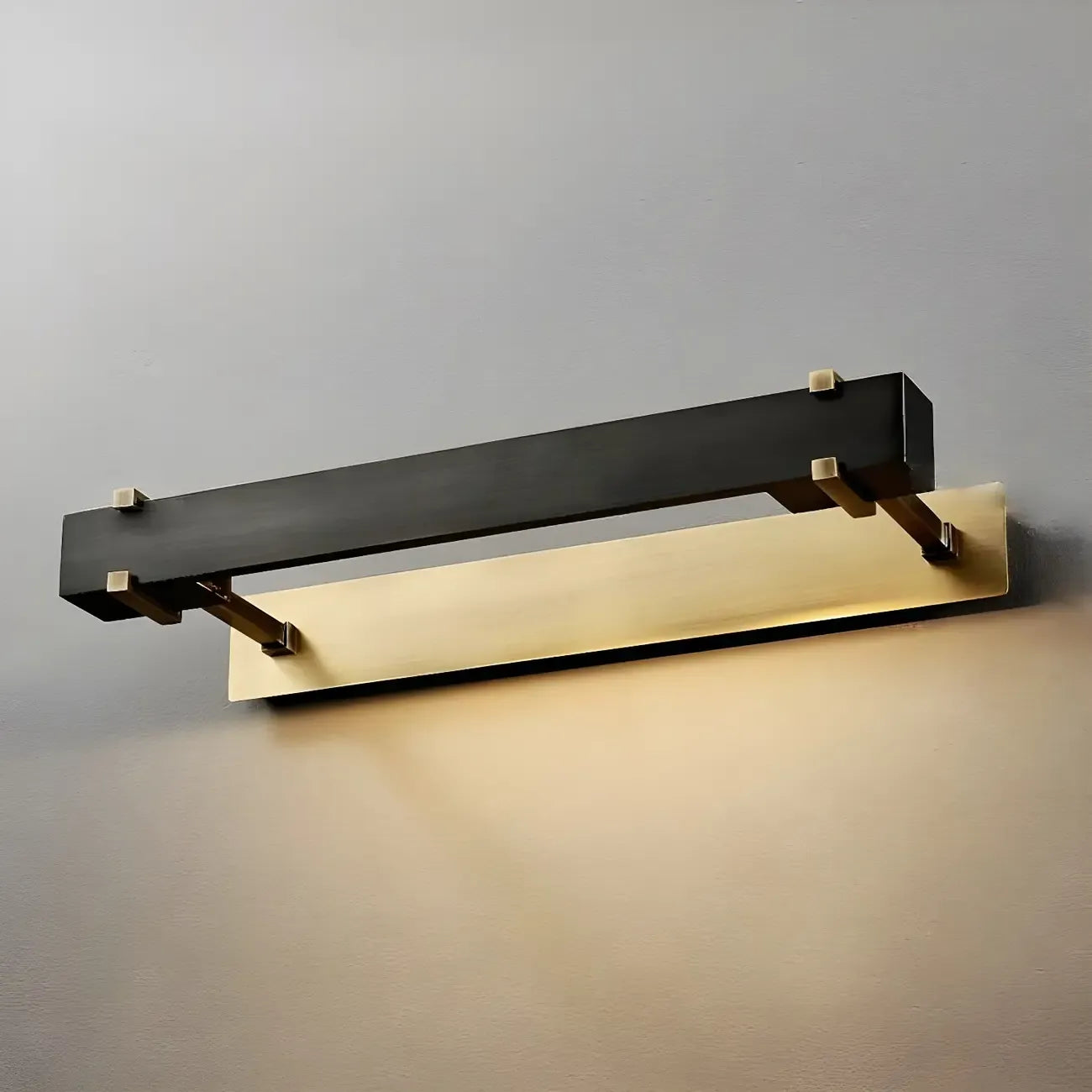 Black Metal Square Vanity Light  with Gold Bracket for Home Decor