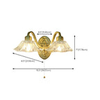 Clear Glass Floral Vanity Light with Gold Arc Arm for Bathroom