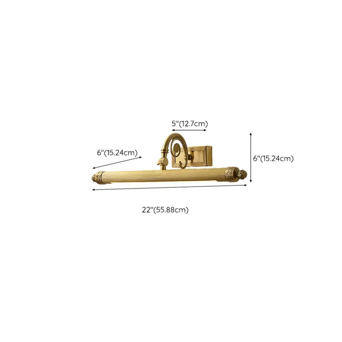 Bathroom Golden Down Tube Warm Glow LED Vanity Light