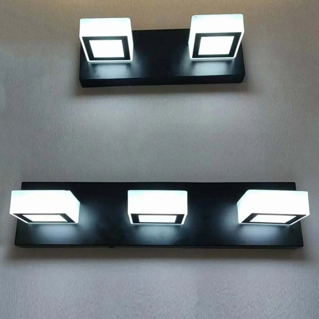 Creative Acrylic Cube 3 Head Wall Lamp for Bathroom Mirror
