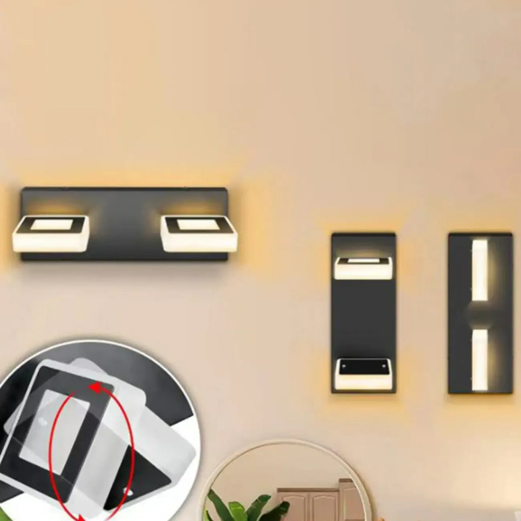 Creative Acrylic Cube 3 Head Wall Lamp for Bathroom Mirror