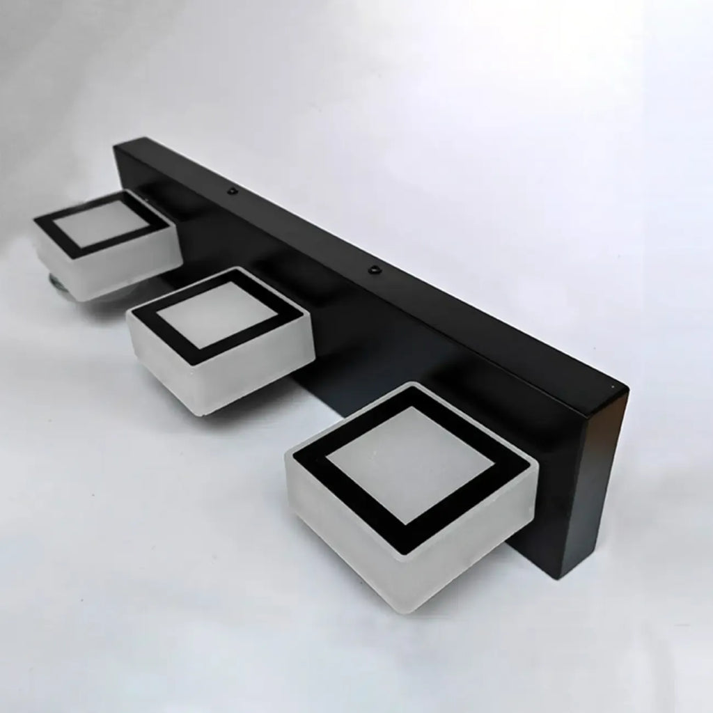 Creative Acrylic Cube 3 Head Wall Lamp for Bathroom Mirror