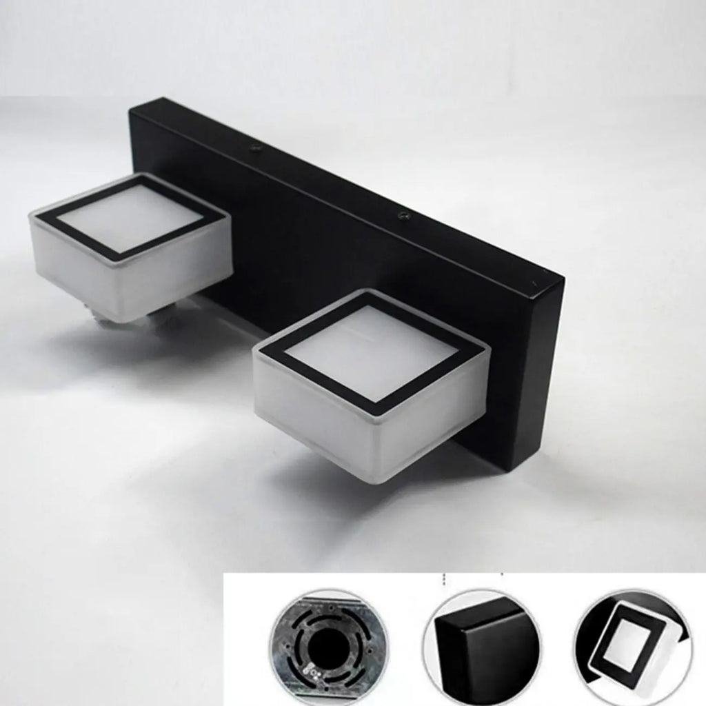 Creative Acrylic Cube 3 Head Wall Lamp for Bathroom Mirror