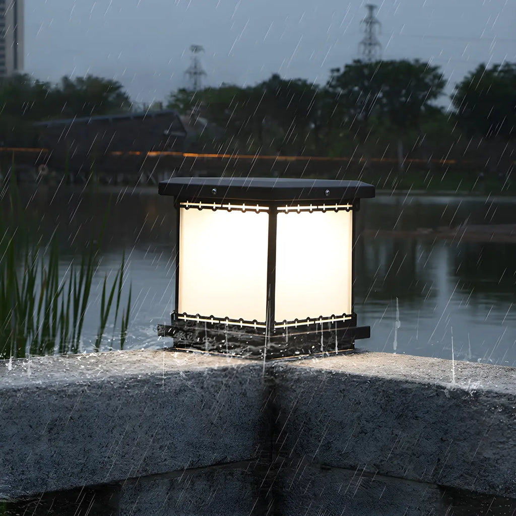 Modern Cube LED Table Lamp with Matte Finish for Outdoors