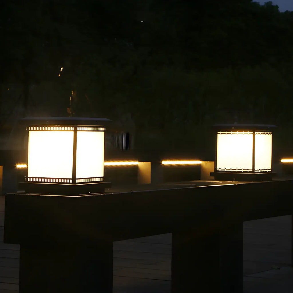 Modern Cube LED Table Lamp with Matte Finish for Outdoors