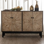 Industrial Wooden Buffet Table with Cabinets for Living Room
