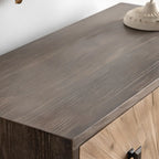 Industrial Wooden Buffet Table with Cabinets for Living Room