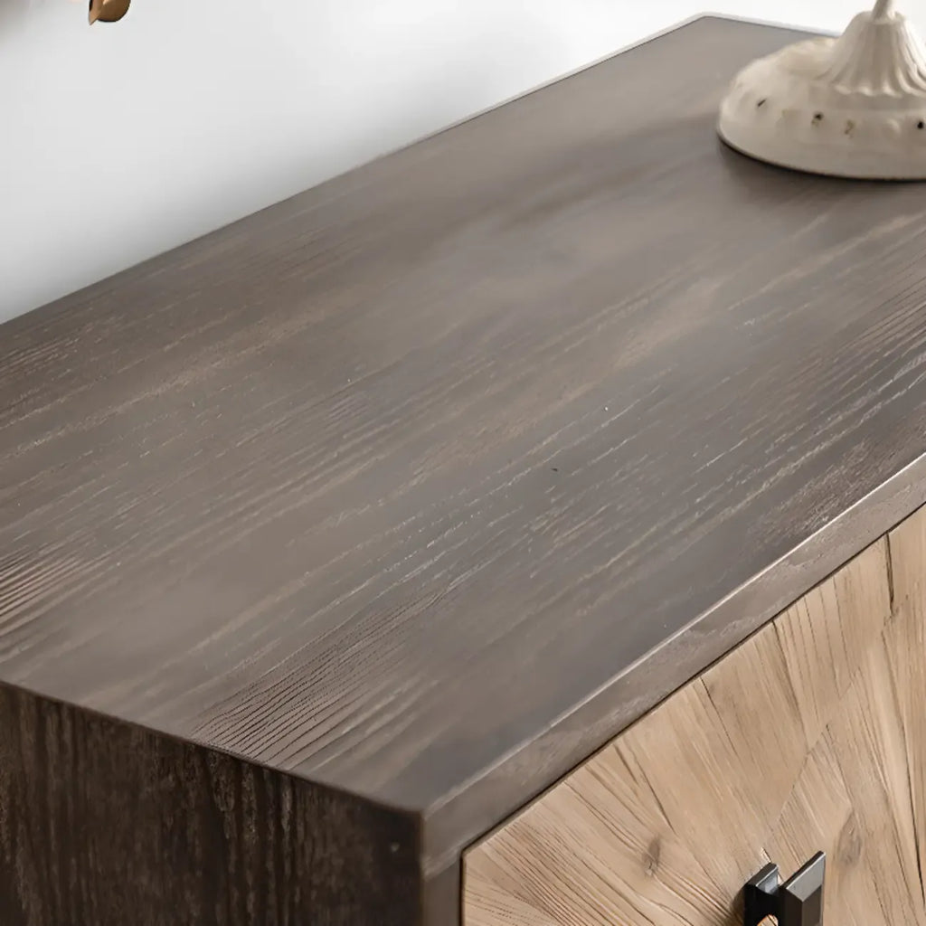 Industrial Wooden Buffet Table with Cabinets for Living Room
