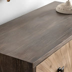 Industrial Wooden Buffet Table with Cabinets for Living Room