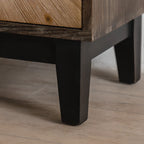 Industrial Wooden Buffet Table with Cabinets for Living Room