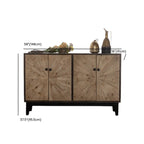 Industrial Wooden Buffet Table with Cabinets for Living Room