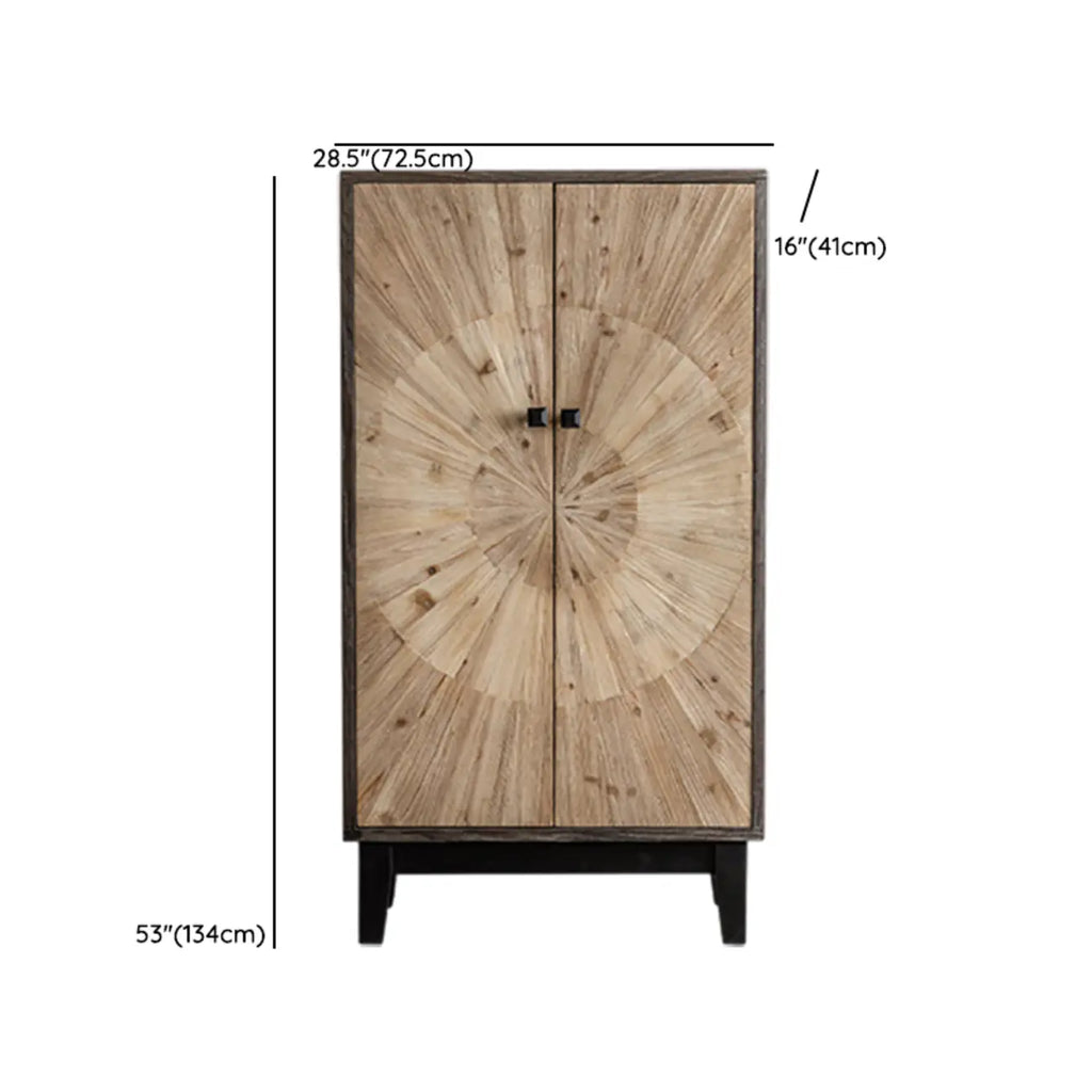 Industrial Wooden Buffet Table with Cabinets for Living Room