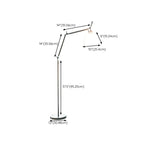 Adjustable Silver Swing Arm Floor Lamp with Fabric Drum Shade