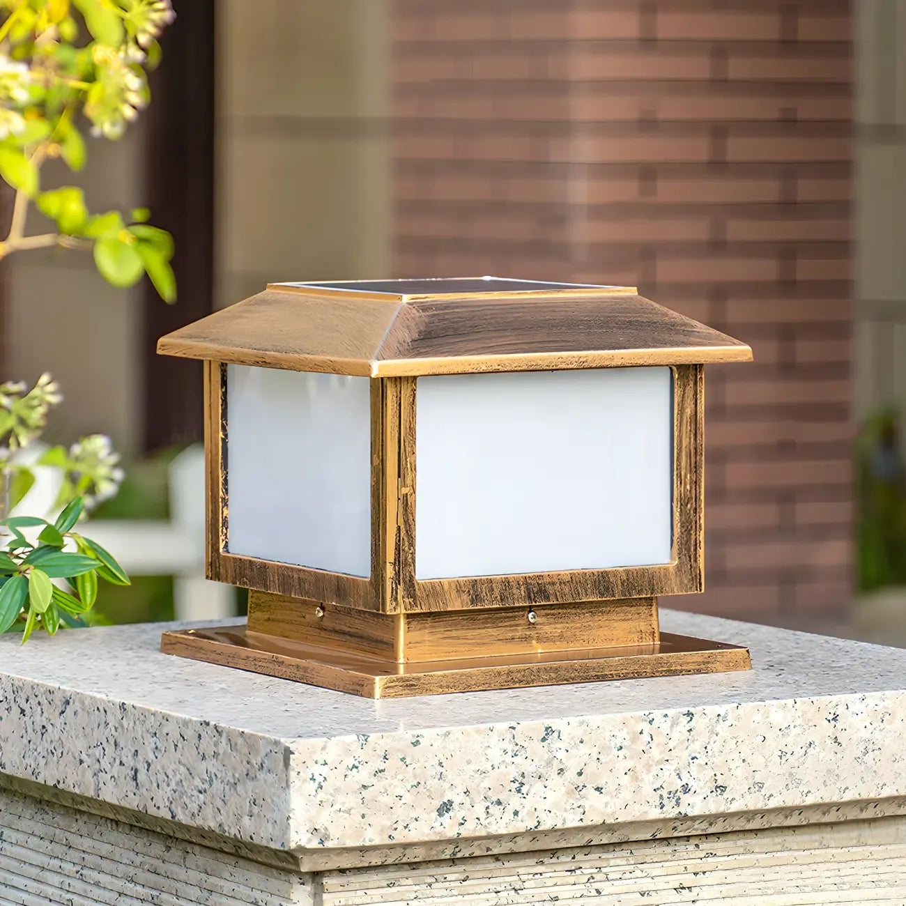 Vintage Outdoor Table Lamp Square Shape for Garden