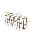 Elegant Faux Marble Bar Table Set with Upholstered Chairs