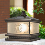 Vintage Artistic Lantern Bronze Table Lamp