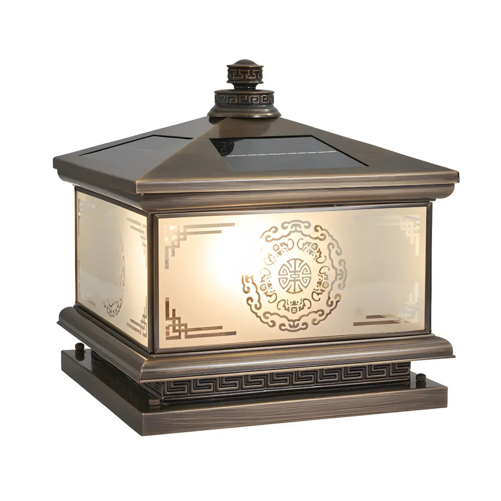 Vintage Artistic Lantern Bronze Table Lamp