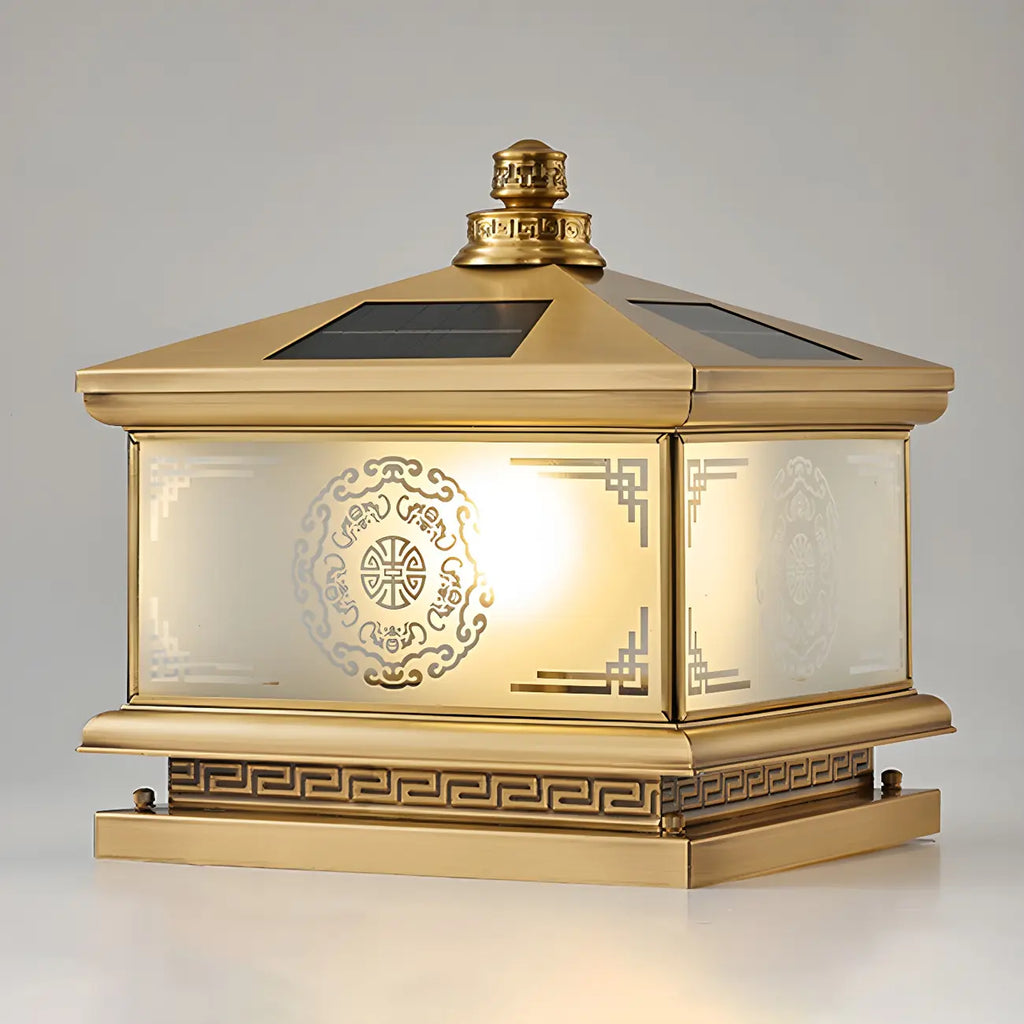 Vintage Artistic Lantern Bronze Table Lamp