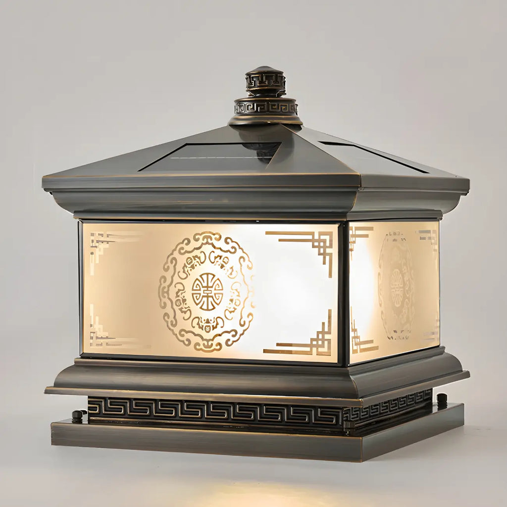 Vintage Artistic Lantern Bronze Table Lamp
