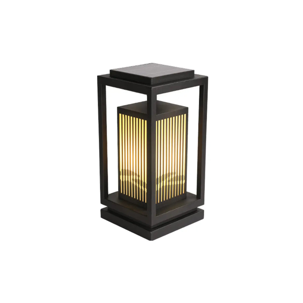 Black Vertical Rectangle Solar Outdoor Post Lights