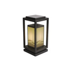 Black Vertical Rectangle Solar Outdoor Post Lights