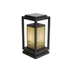 Black Vertical Rectangle Solar Outdoor Post Lights
