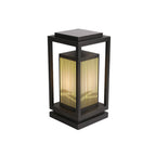 Black Vertical Rectangle Solar Outdoor Post Lights