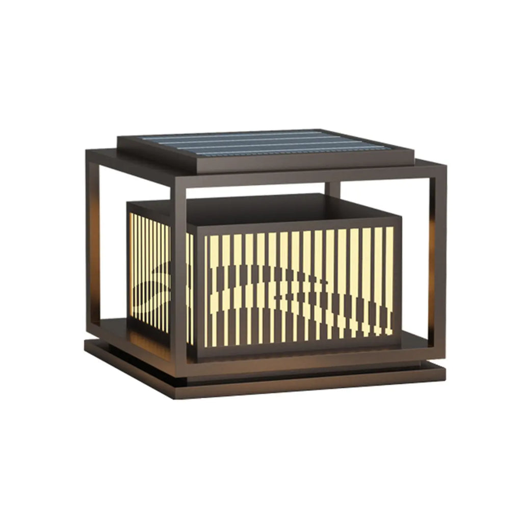 Black Vertical Rectangle Solar Outdoor Post Lights