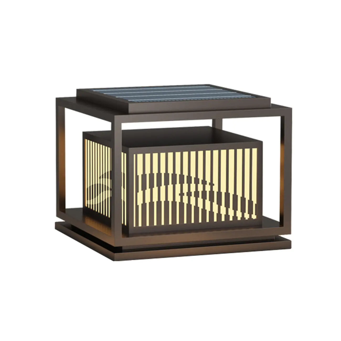 Black Vertical Rectangle Solar Outdoor Post Lights