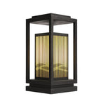 Black Vertical Rectangle Solar Outdoor Post Lights