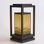 Black Vertical Rectangle Solar Outdoor Post Lights