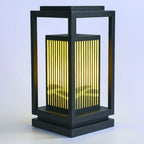 Black Vertical Rectangle Solar Outdoor Post Lights