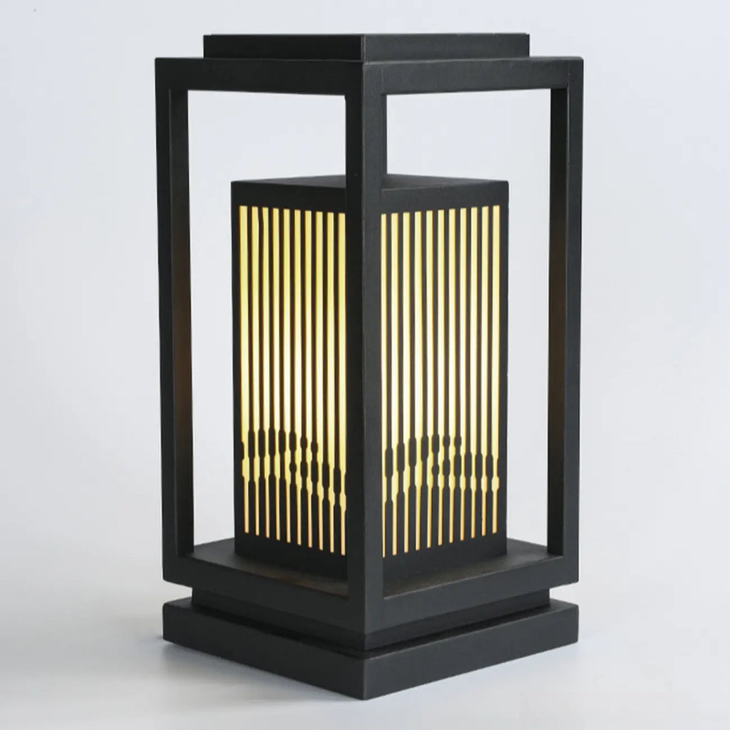 Black Vertical Rectangle Solar Outdoor Post Lights