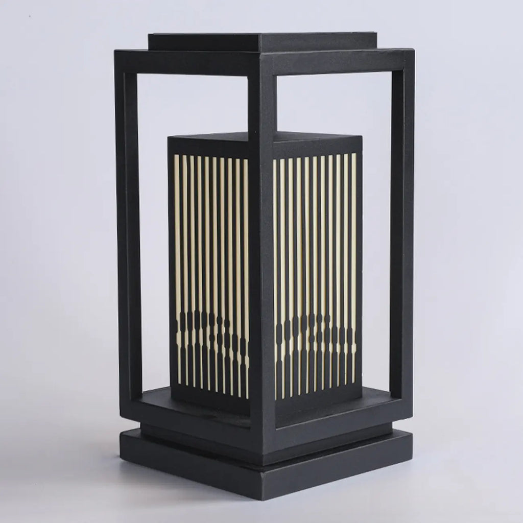 Black Vertical Rectangle Solar Outdoor Post Lights