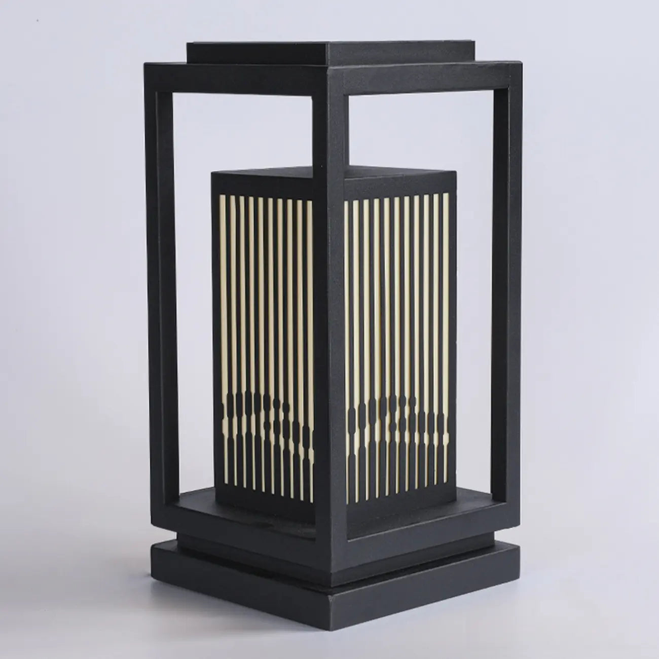 Black Vertical Rectangle Solar Outdoor Post Lights