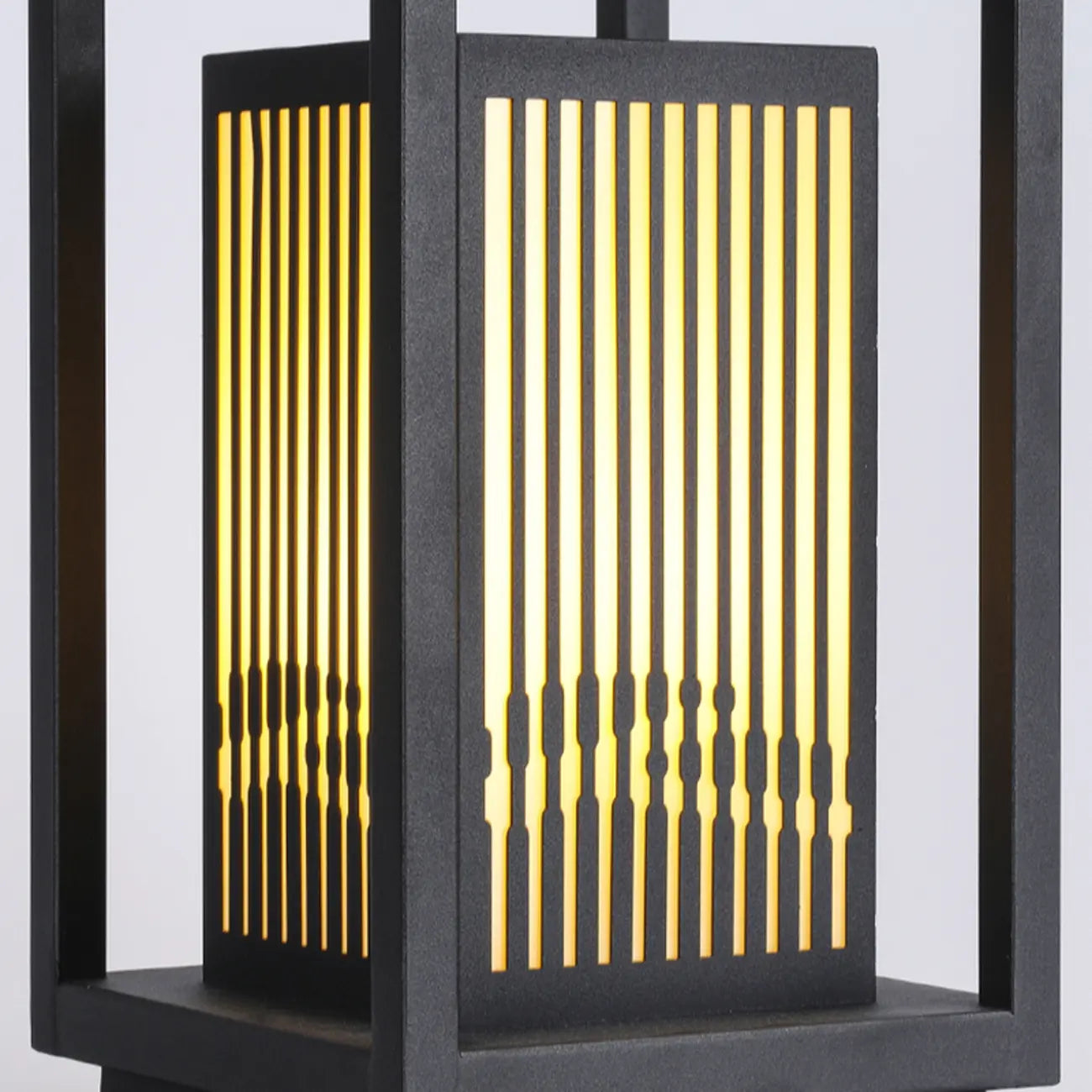 Black Vertical Rectangle Solar Outdoor Post Lights
