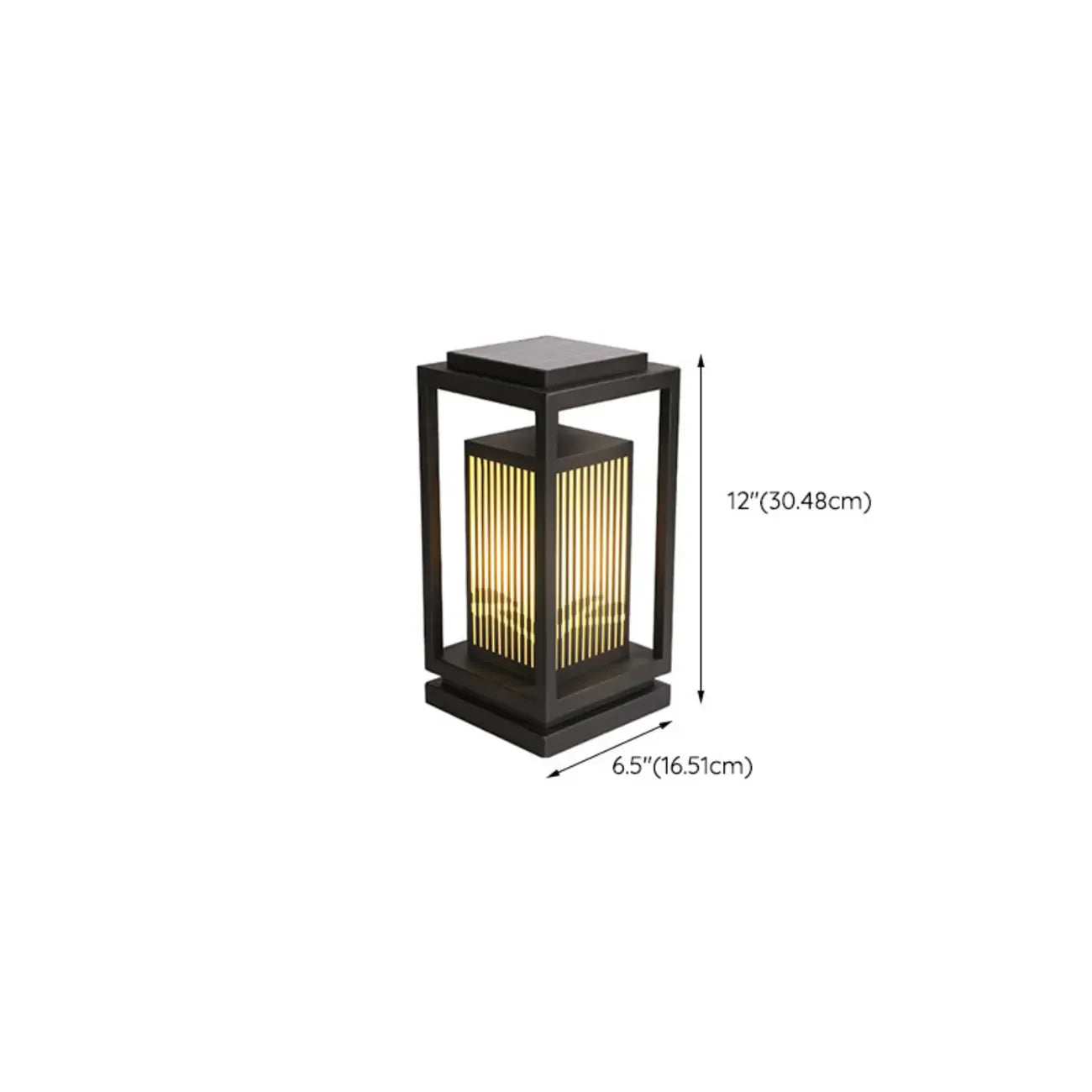 Black Vertical Rectangle Solar Outdoor Post Lights