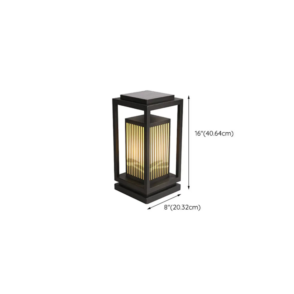 Black Vertical Rectangle Solar Outdoor Post Lights