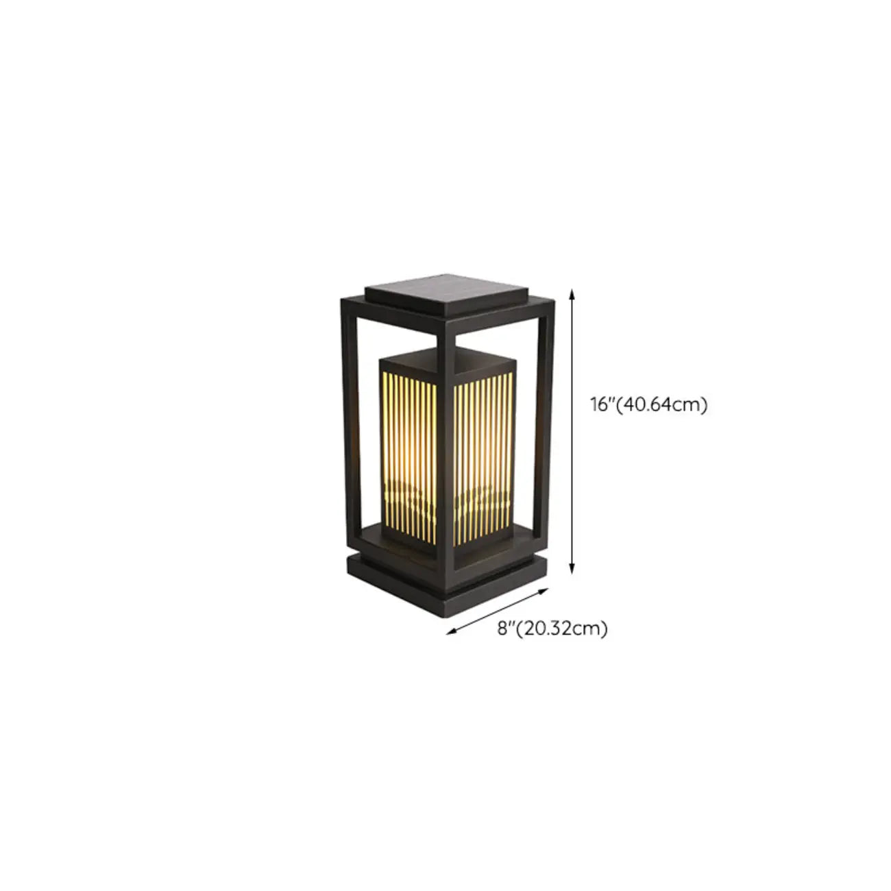 Black Vertical Rectangle Solar Outdoor Post Lights