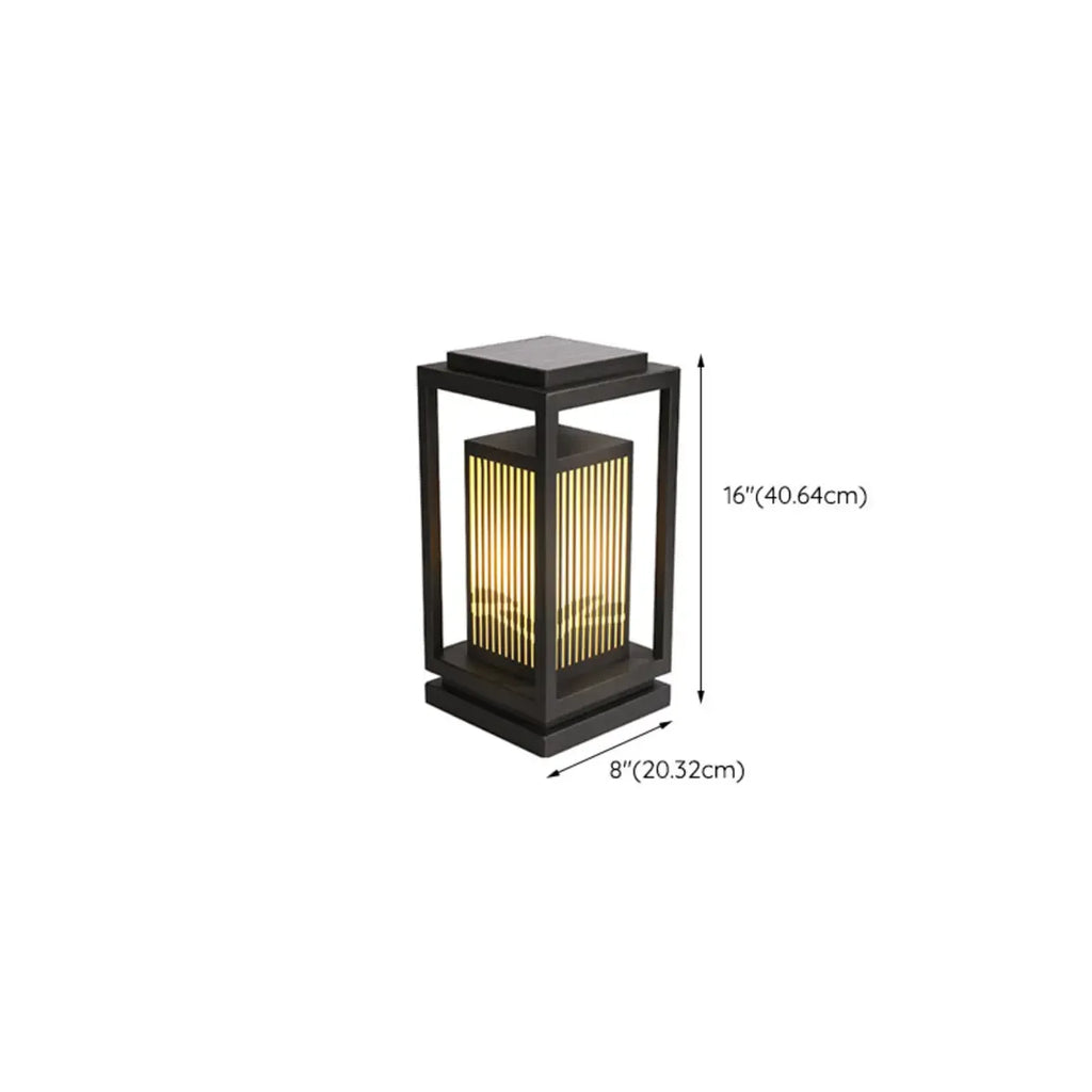 Black Vertical Rectangle Solar Outdoor Post Lights
