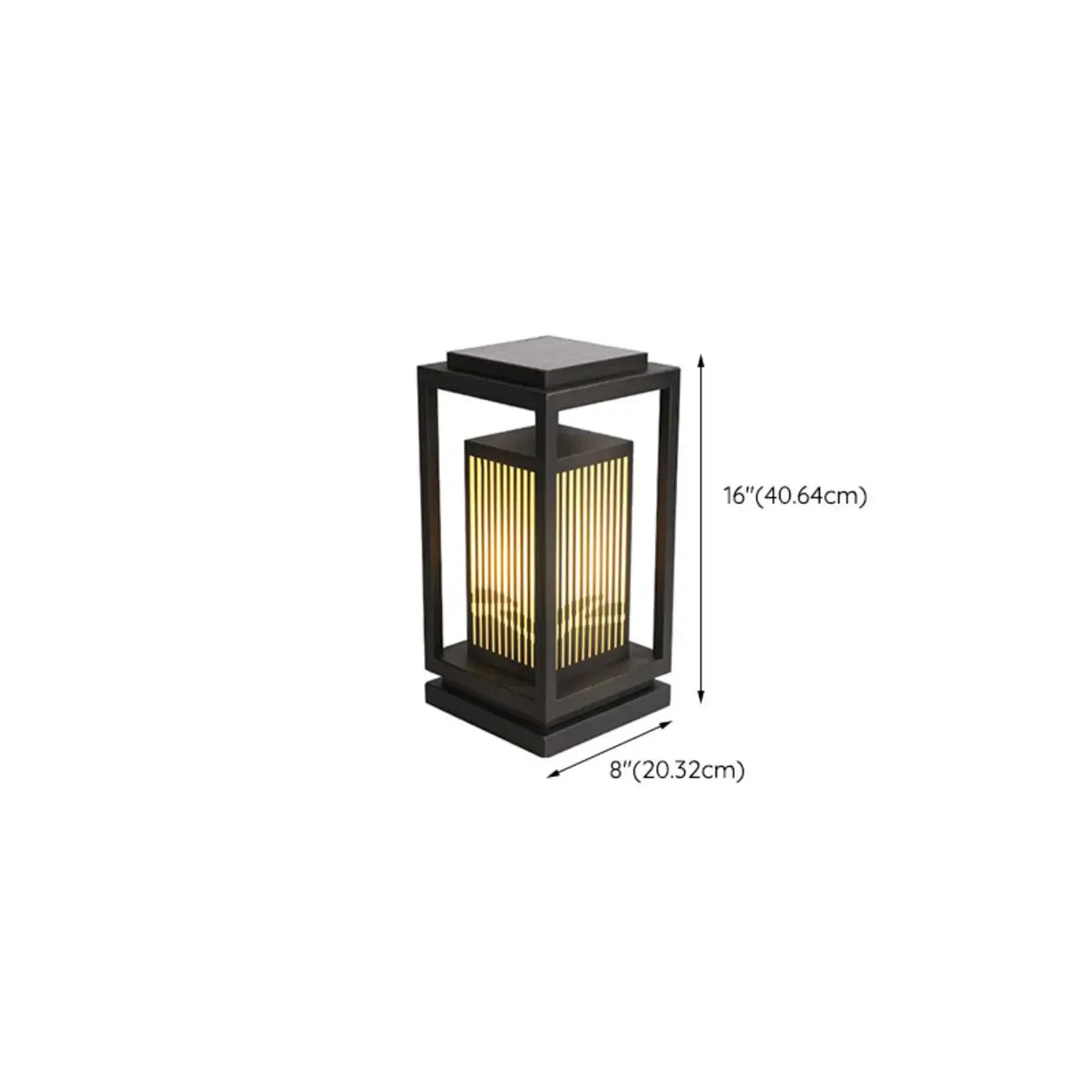 Black Vertical Rectangle Solar Outdoor Post Lights