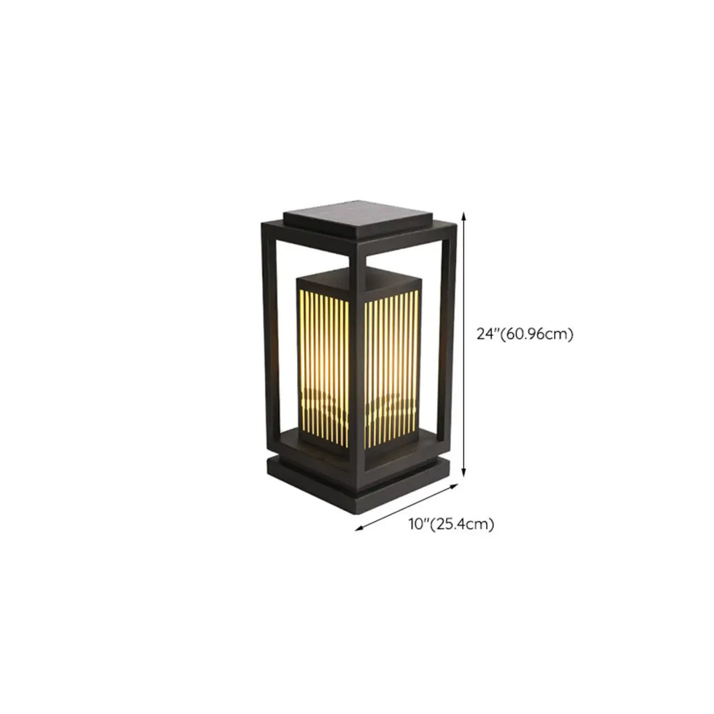 Black Vertical Rectangle Solar Outdoor Post Lights