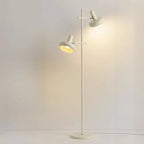 Modern Plug-In Dual-Head Chrome Floor Lamp with 2-Lights