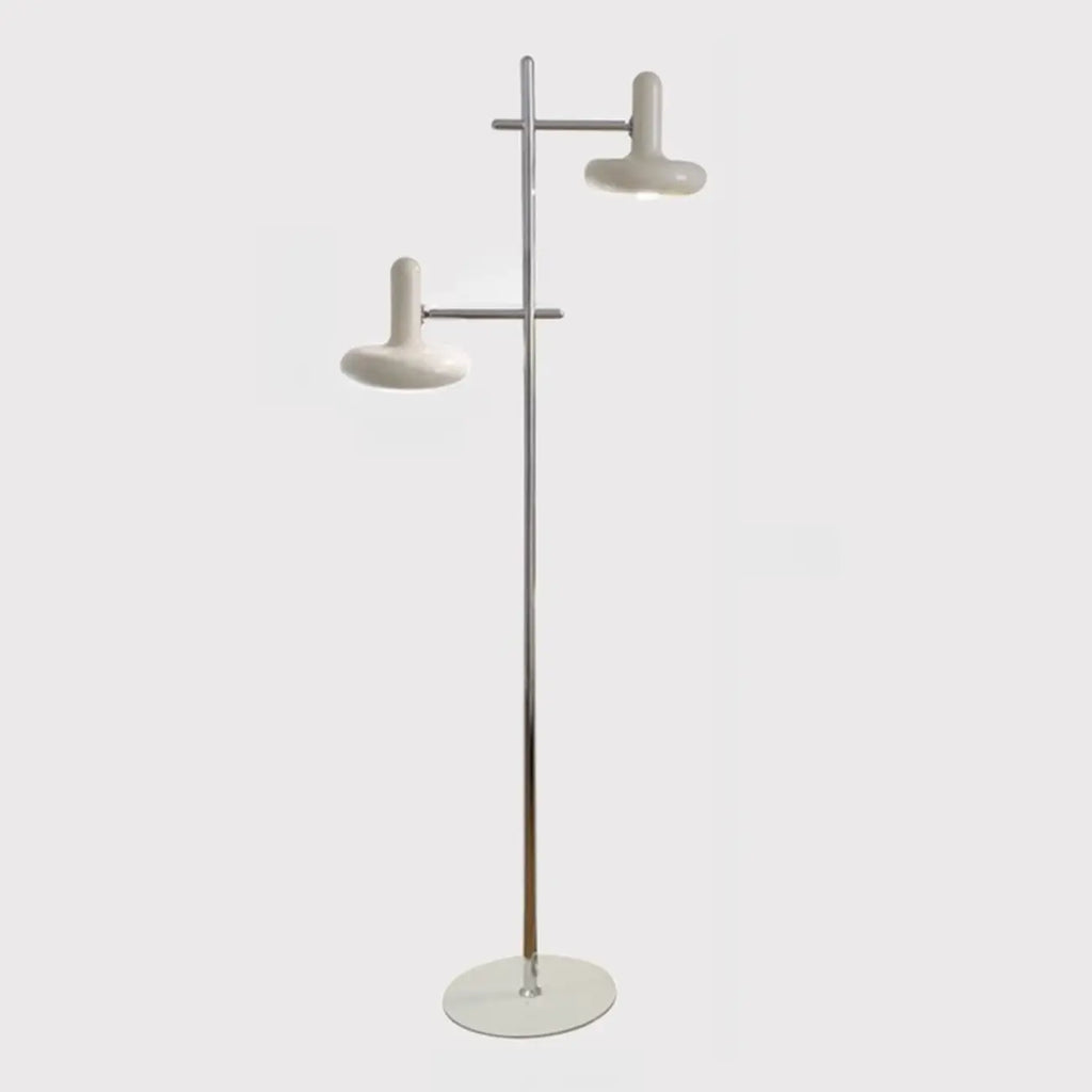 Modern Plug-In Dual-Head Chrome Floor Lamp with 2-Lights