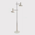 Modern Plug-In Dual-Head Chrome Floor Lamp with 2-Lights