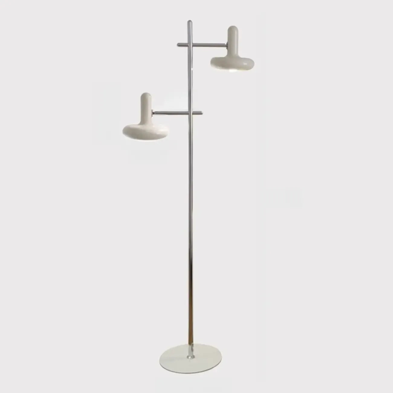 Modern Plug-In Dual-Head Chrome Floor Lamp with 2-Lights