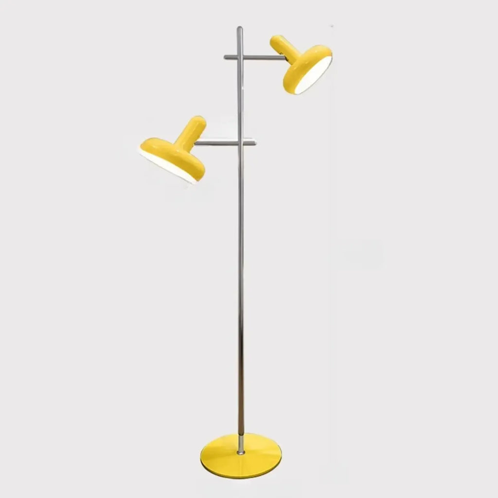 Modern Plug-In Dual-Head Chrome Floor Lamp with 2-Lights