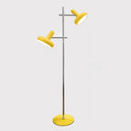 Modern Plug-In Dual-Head Chrome Floor Lamp with 2-Lights